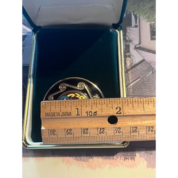 Vintage Tara Ware Book of Kells Brooch ~1.75" Copper Champleve Enamel - Picture 3 of 4